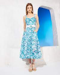 Disponível com exclusividade aqui na caobafashion ️ ️. Skazi Blue Abstract Print Summer Dress Atterley