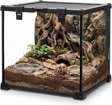 Amazon.com : NEPTONION 12"x12"x12" Reptile Terrarium, Escape-Proof Glass  Full-View Vivarium for Tropical Invertebrates Such as Hermit Crabs, with  Escape-Proof Lock & Feeding Hatch : Pet Supplies