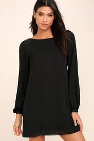 Saw something that caught your attention? Pretty Black Dress Shift Dress Long Sleeve Dress 42 00 Lulus