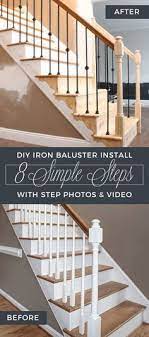 Stair spindle building regulations & codes. Diy Wrought Iron Baluster Stair Spindle Install With Step Photos And How To Video How To Stair Railing Makeover Diy Stair Railing Wrought Iron Stair Railing