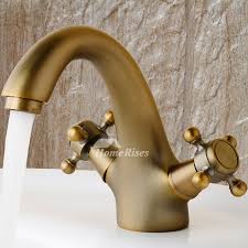 See more ideas about bathroom faucets, sink faucets, faucet. Centerset Bathroom Faucet Cross Handle Gooseneck Antique Brass