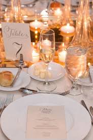 Pre Poured Champagne Glasses On Tables Place Card Holders Table Decorations Table Settings