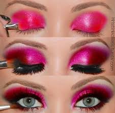 Bright Pink Eye Make Up Makeup Punk Makeup