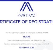 ISO Certificate 9001:2015 | Lab Equipment | NuAire