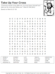 Take Up Your Cross Word Search Sight Word Worksheets Sunday School Worksheets Word Puzzles