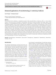 Advanced pet care is amazing. Pdf Advanced Applications Of Nanotechnology In Veterinary Medicine