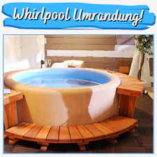 Whirlpool mit holzumrandung bestway palm beach 250 x 275 x 71cm. Whirlpool Umrandung Fur Outdoor Aufblasbare Whirlpools