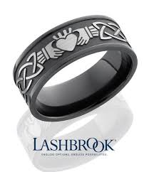 Men 39 S Wedding Ring Claddagh Celtic Design In Zirconium Claddagh Irish Wedding Rings Claddagh Ring Wedding Rings For Men
