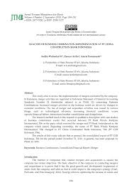 Kunci jawaban akuntansi keuangan lanjutan 1 berbasis psak penulis dwi. Pdf Analysis Of Business Combination Implementation At Pt China Construction Bank Indonesia