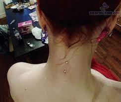 Vertical Neck Surface Bar Google Search Nape Piercing Makeup Tattoos Piercing Tattoo