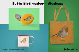 Download Robin Vector Bird Graphic Graphic By Jata Arts Creative Fabrica PSD Mockup Templates