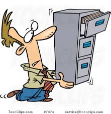 The image is png format and has been processed into transparent background by ps tool. Cartoon Business Man Carrying A Filing Cabinet 7374 By Ron Leishman