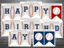 Bandera De Cumpleanos Feliz Del Beisbol Descarga Instante Etsy Birthday Banner Happy Birthday Baseball Banner