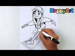 Subway surfers coloring pages are a fun way for kids of all ages to develop creativity, focus, motor skills and color recognition. How To Draw Jake From Subway Surfer Youtube