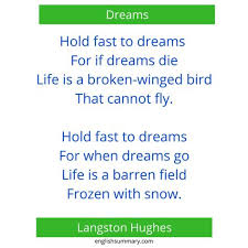Dreams Poem By Langston Hughes Summary And Analysis Langston Hughes Langston Hughes Poems Hughes