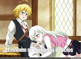 He is the captain of the titular group of warriors, former leader of the ten commandments, the older brother of zeldris, the eldest son of the demon king, and the lover (later husband) of elizabeth liones. Meme Emmmm Sir Meliodas Delicios All Templates Meme Arsenal Com