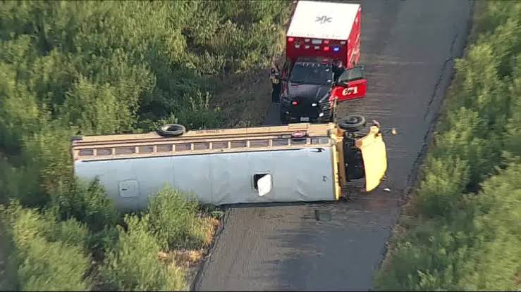 Sanger ISD student dies after school bus overturns | FOX 4 Dallas-Fort Worth