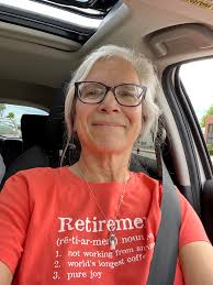 Retiring stage manager giving away props