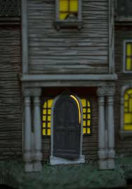 The addams family and their visiting relatives are a collection of characters and creatures who have seemingly stepped out of a gothic, gloomy world huge boulders are catapulted through the walls of a large house. The Addams Family Lighted House Building By Department 56