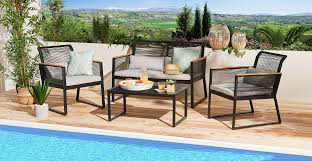 Salon De Jardin Monaco Noir Salon De Jardin Meuble Jardin Decoration Exterieur