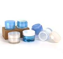 Custom 1 Oz 2 Oz Acrylic Double Side Powder Cosmetic Cream Jars 30g 50g  Empty Double Wall Plastic Acrylic Jar Packing 50 Ml