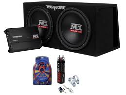 James shows you how to wire your subwoofers in parallel or series, explains the difference between single and dual voice coils, and teaches you how to calcul. Mtx Dual 12 Subwoofers And Amplifier Package W Wiring Kit 2 Farad Capacitor Walmart Com Walmart Com