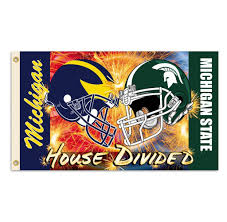 Michigan Wolverines Michigan State Spartans Football Rivalry Flag Michigan State Spartans Football Michigan State Michigan Vs Michigan State