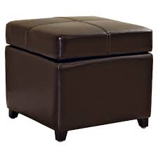 Save on cube storage leather. Full Leather Storage Cube Ottoman Dark Brown Baxton Studio Target
