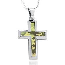 Titanium Christian Cross Camo Pendant Christian Cross Pendant Christian