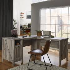 Better Homes Gardens Modern Farmhouse L Desk Rustic Gray Finish Walmart Com Computer Desks For Home Home Decor Home Office Design