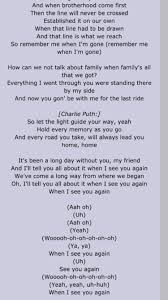 Wiz Khalifa Page 2 See You Again The Wiz Lyrics Song Lyrics