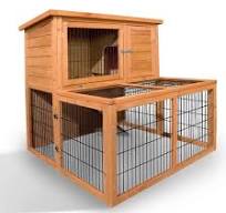 All in One Cage Wooden Luxury Rabbit Hutch House Indoor Outdoor Pet House