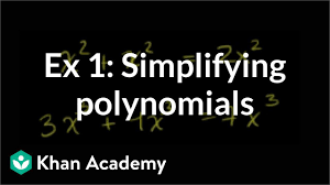 A polynomial looks like this: Simplifying Polynomials Video Khan Academy