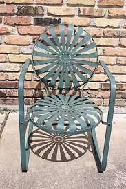 French Deco Francois Carre Sunburst Mid Century Modern Patio Spring Chair Nice Modern Patio Chair Vintage Patio