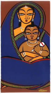 Jamini Roy Painting Mother And Child Indian Art Paintings Madhubani Art Indian Art