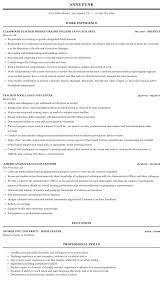 Language Teacher Resume Sample Mintresume