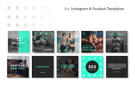 Health Fitness Social Media Kit Media Kit Social Media Instagram Template