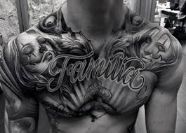 Black And Grey Chest Tattoo Men Top 71 Family Tattoo Ideas 2020 Inspiration Guide Cool Chest Tattoos Family Tattoos For Men Chest Tattoo Men