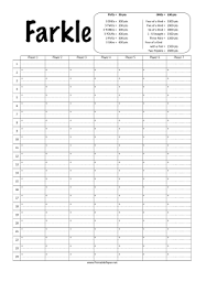 This Farkle Score Sheet Has Room To Record Your Scores While Playing Farkle Free To Download And Print Family Fun Games Dice Games Games For Kids