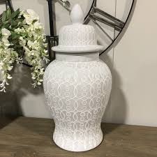 Large White Decorative Ginger Jar Cowshed Interiors Ginger Jars Large White Hamptons Style