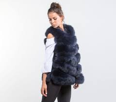 Dark Blue Fox Fur Vest I Real Fox Fur I Haute Acorn