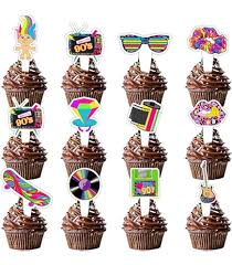 90s Party Decorations 24pcs Double-sided Dessert Cupcake Topper 80s 90s  Retro Hip Hop Roller Skating Theme Decor Supplies Children Boys Girls Happy  Birthday Party Decorati 80s Cupcake Toppers