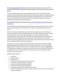 While we receive compensation when. Market Research Cryptocurrency Market 2016 2023 Analysis Report Page 1 Created With Publitas Com