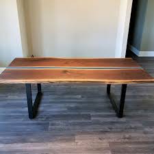 The main reason for this is that live edge slabs are expensive, a dining table size slab will easily cost upwards of $1000. Epoxy Dining Table Toronto Premium Canadian Black Walnut Resin