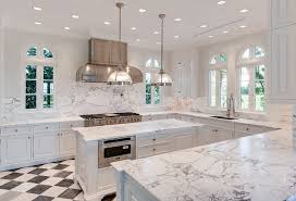 white marble kitchen, marble floor