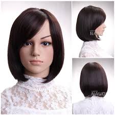 Hot Sale Fashion Chestnut Side Swept Bangs Neck Length