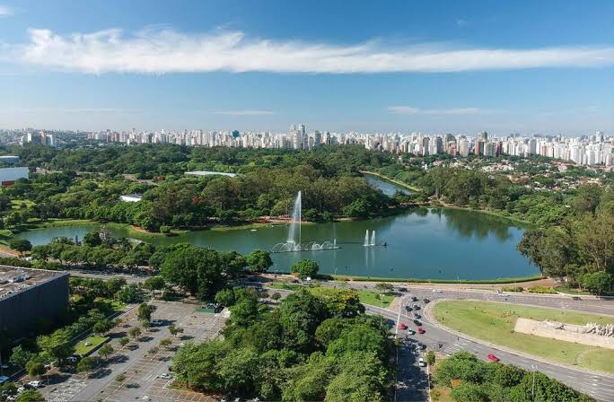 Visão aérea do bairro de Moema na Zona Sul de São Paulo