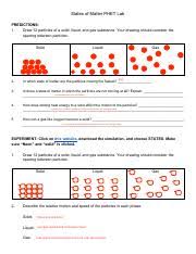 Download as doc, pdf, txt or read online from scribd. Worksheet 1 Docx States Of Matter Phet States Of Matter Predictions 1 Draw 10 Particles Of A Solid Liquid And Gas Substance Your Drawing Should Course Hero