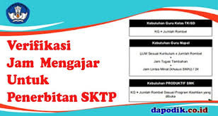 Penjelasan Lengkap Verifikasi Jam Mengajar Untuk Penerbitan Sktp Tahun 2021 Dapodik Co Id