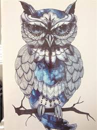 Here, the owl has been used with grey, black and blue colors all of which represent darkness, etc. Native American Blue Owl So Cool 21 X 15 Cm Temporary Tattoo Stickers Familyloves Com Owl Tattoo Design Owls Drawing Owl Tattoo